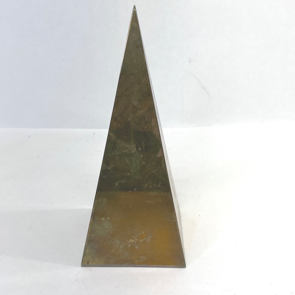 Vintage Gatco Solid Brass Pyramid Paperweight Obelisk 9.5 Inch Made in Hong Kong